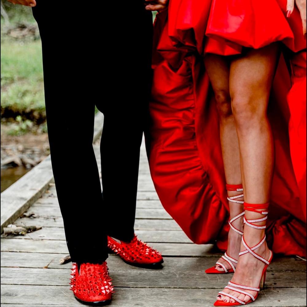 Men’s Red Stylish Shoes Size 11 Perfect for Prom